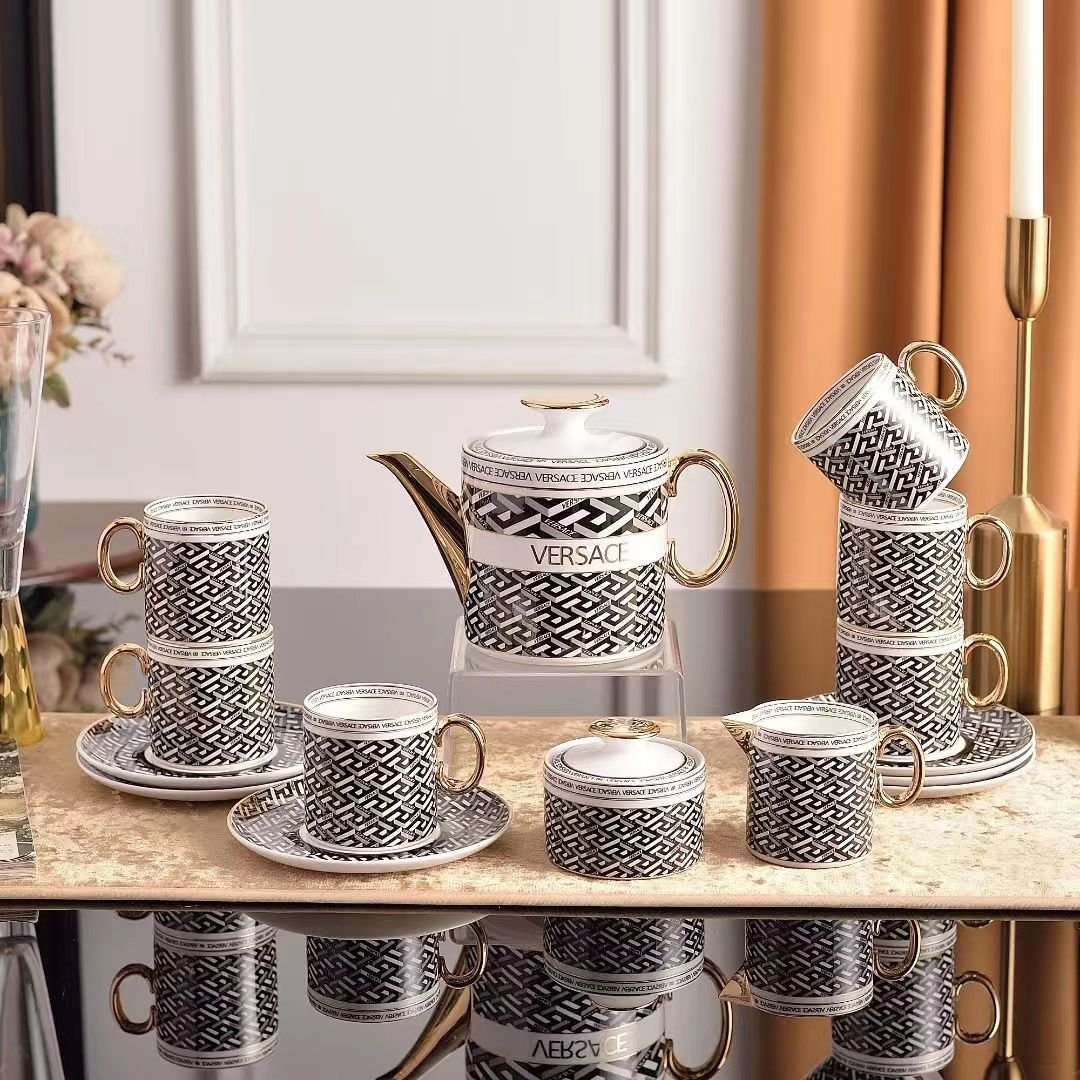 Versace tea set  of 15 pieces for six people - Versace Kitchen and Dining | Aleppo Gift UAE